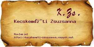 Kecskeméti Zsuzsanna névjegykártya