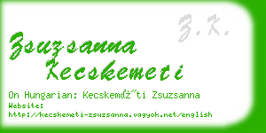 zsuzsanna kecskemeti business card